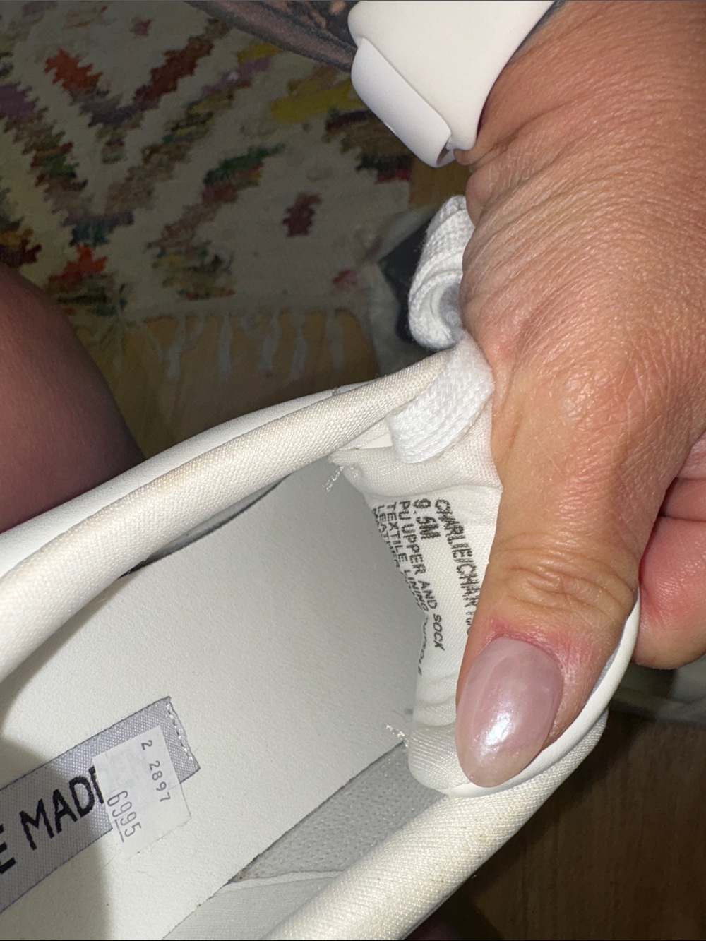 Steve Madden White Sneakers with Gold Heel Accent - Picture 7 of 8